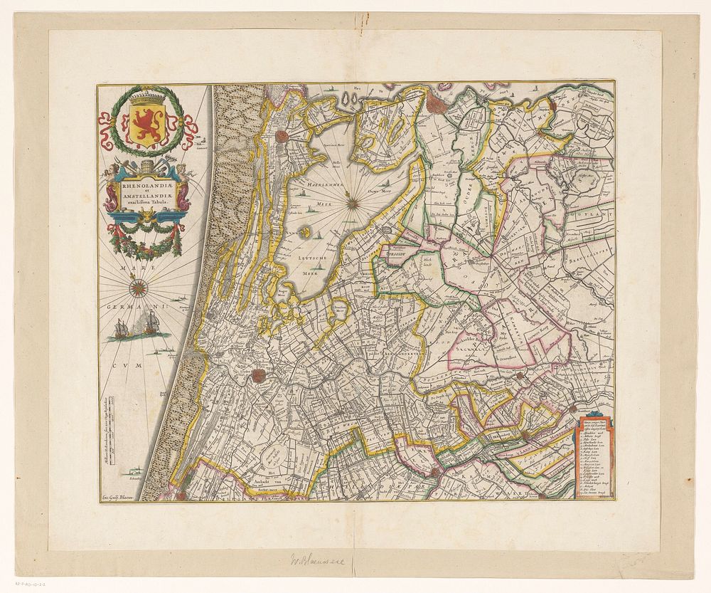 Kaart van Rijnland en Amstelland (1647 - 1664) by anonymous and Willem Janszoon Blaeu