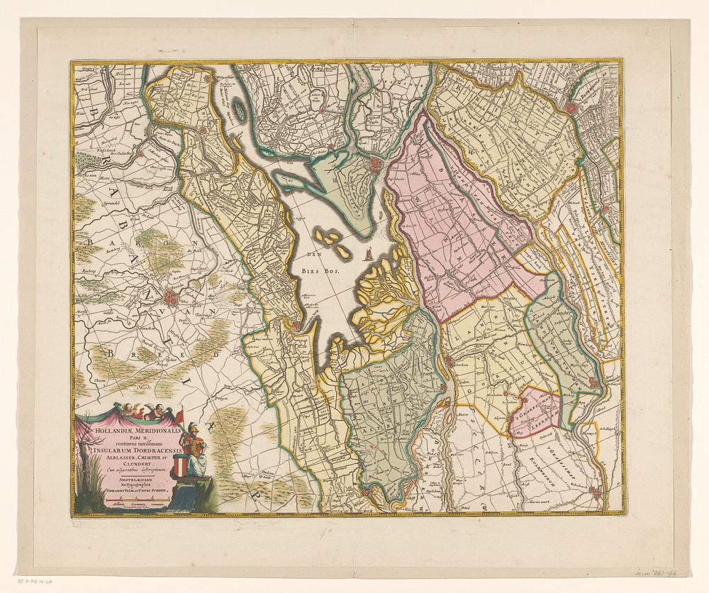 Kaart van een deel van Zuid-Holland (1683 - 1711) by anonymous, Balthasar Florisz van Berckenrode, Johannes Jacobsz van den…
