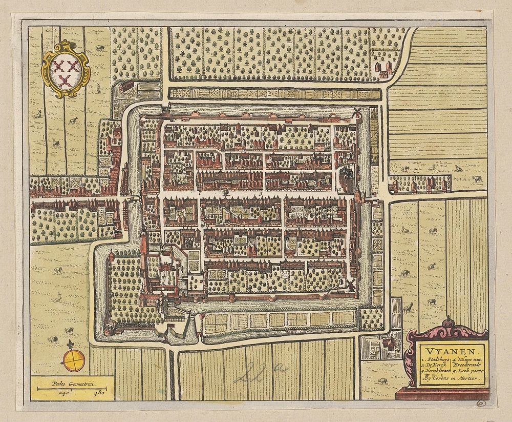 Plattegrond van Vianen (1721 - 1774) by anonymous and Covens and Mortier