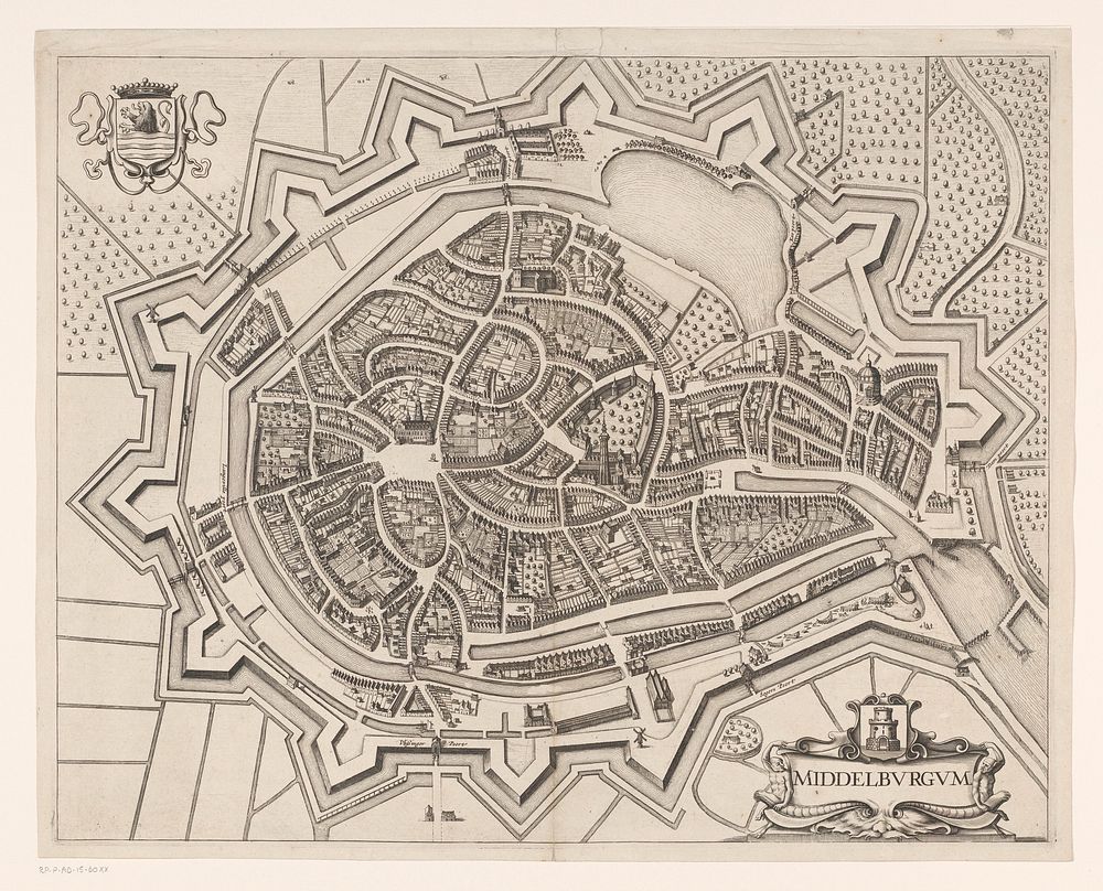 Plattegrond van Middelburg (1657 - c. 1704) by anonymous, Johannes Janssonius, Johannes Janssonius van Waesberge II, Willem…