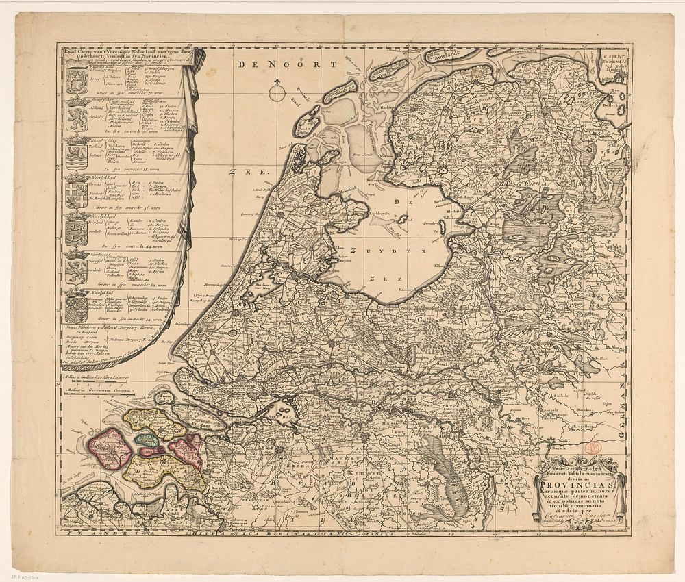 Kaart van de Republiek der Zeven Verenigde Nederlanden (1726 - 1750) by Caspar Specht, Caspar Specht and Reinier Ottens I …
