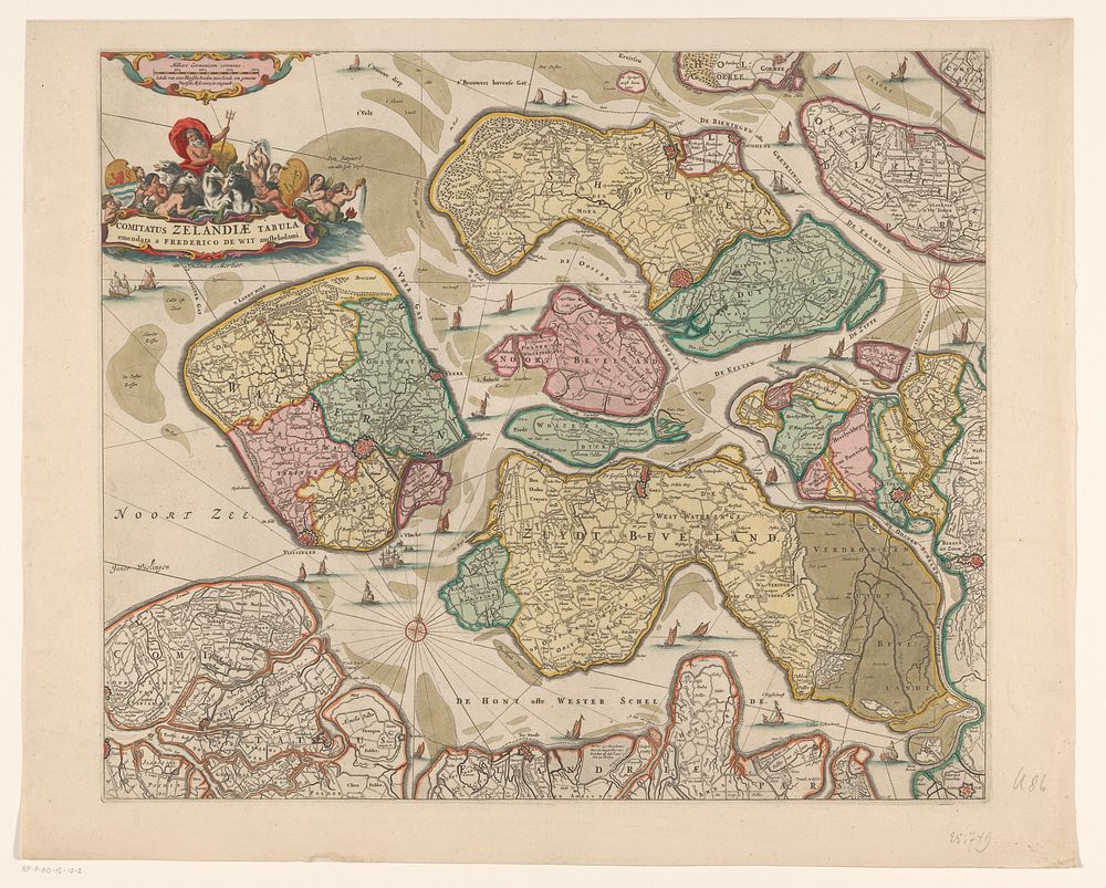 Kaart van Zeeland (1710 - 1711) by anonymous, Pieter Mortier I and Frederik de Wit