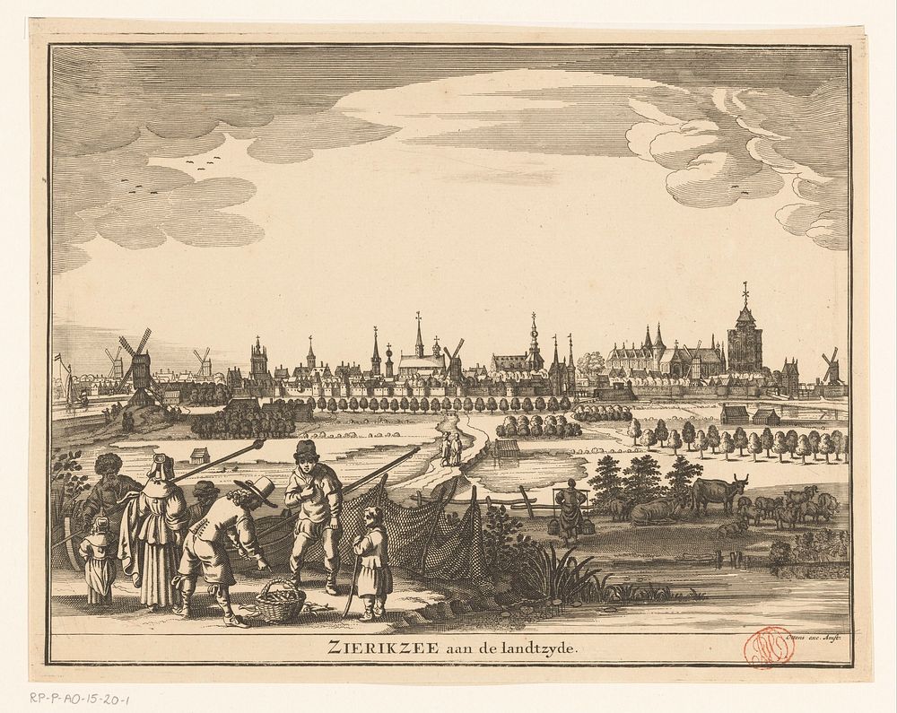 Gezicht op Zierikzee (1719 - 1725) by Pieter Hendricksz Schut and weduwe Joachim Ottens en Zoonen