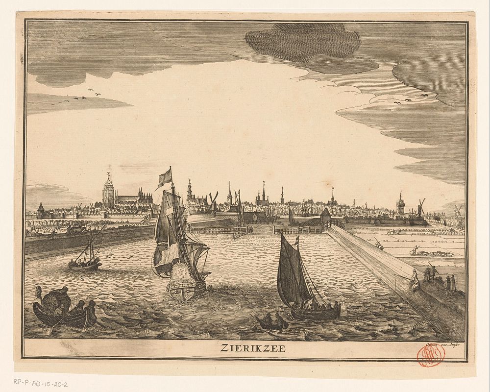 Gezicht op Zierikzee (1719 - 1725) by Pieter Hendricksz Schut and weduwe Joachim Ottens en Zoonen