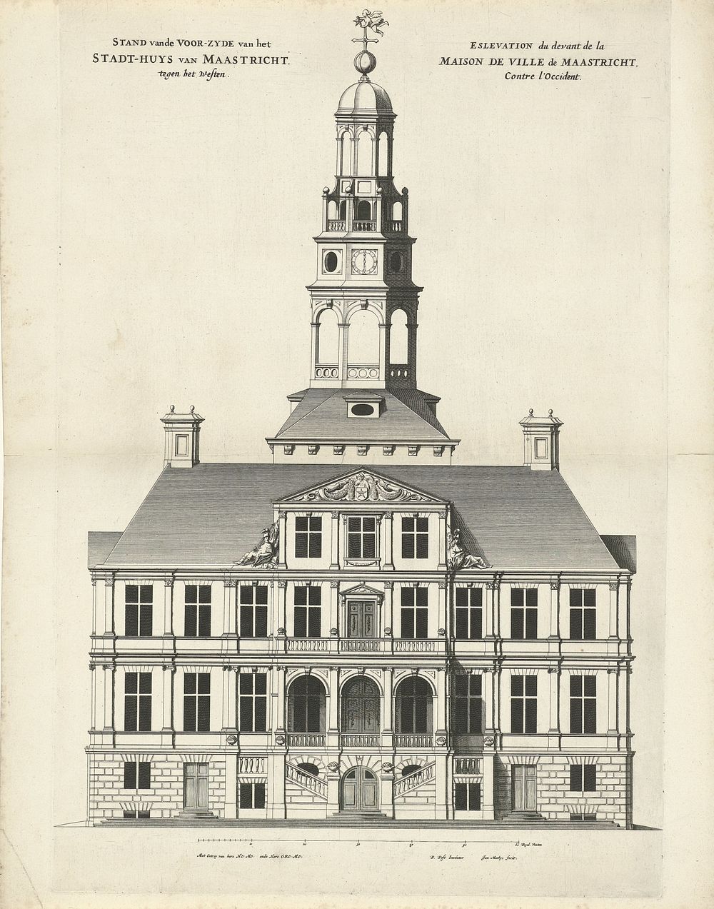 Voorzijde van het stadhuis van Maastricht (1664) by Jan Matthysz and Pieter Jansz Post