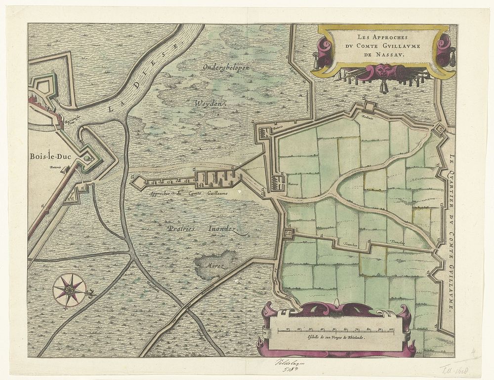 Loopgraven van het Staatse leger onder graaf Willem, tot aan de stad tijdens het beleg van Den Bosch, 1629 (1629 - 1630) by…