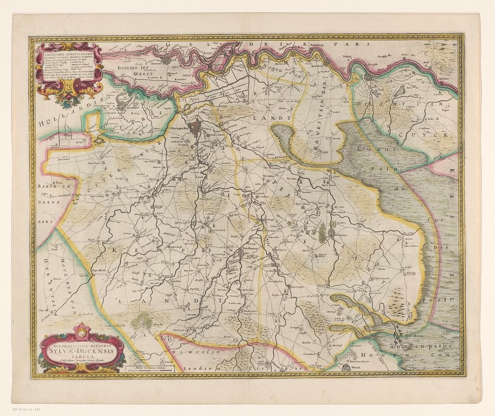 Kaart van de Meierij van 's-Hertogenbosch (1633) by anonymous, Henricus Hondius, Henricus Hondius and Magistraten van s…