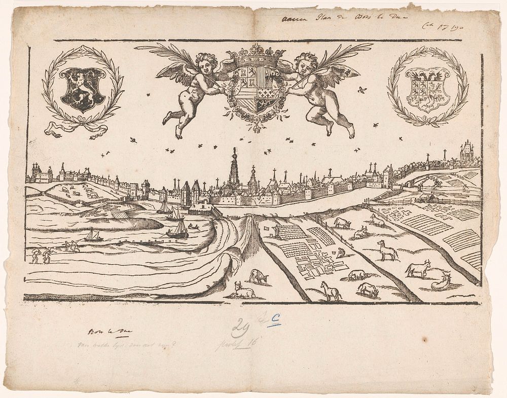 Gezicht op 's-Hertogenbosch (1506 - 1581) by anonymous