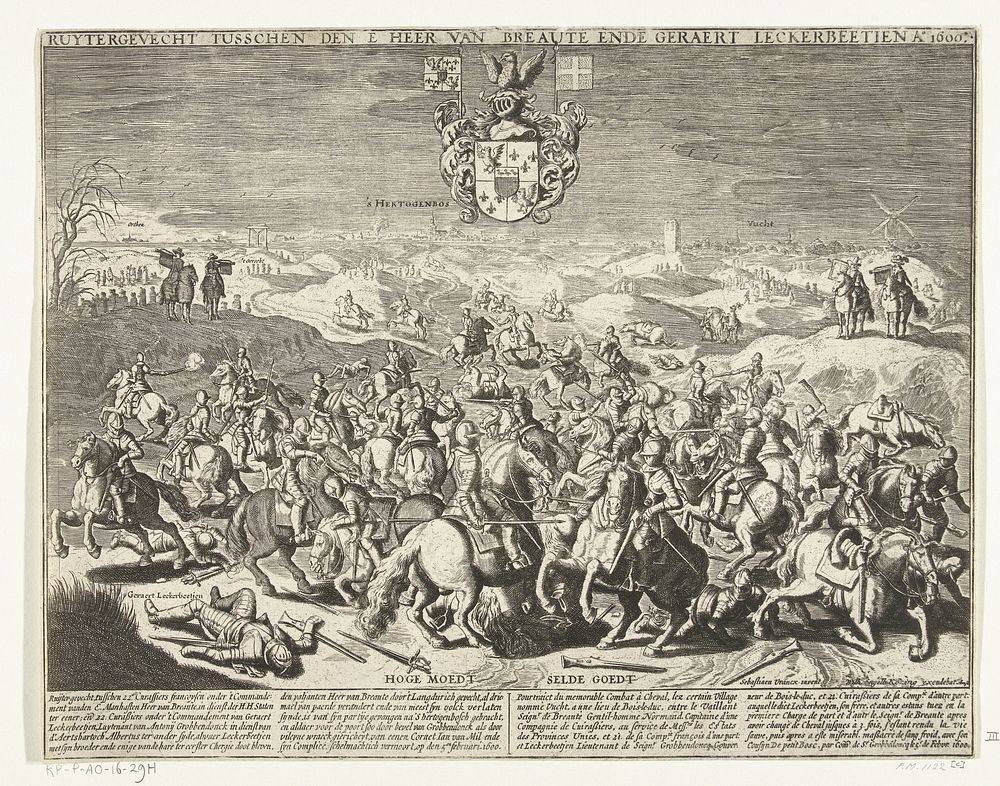 Slag van Lekkerbeetje, 1600 (1650 - 1699) by anonymous, Joannes van Doetechum II, Sebastiaen Vrancx and Wilhelmus Koning