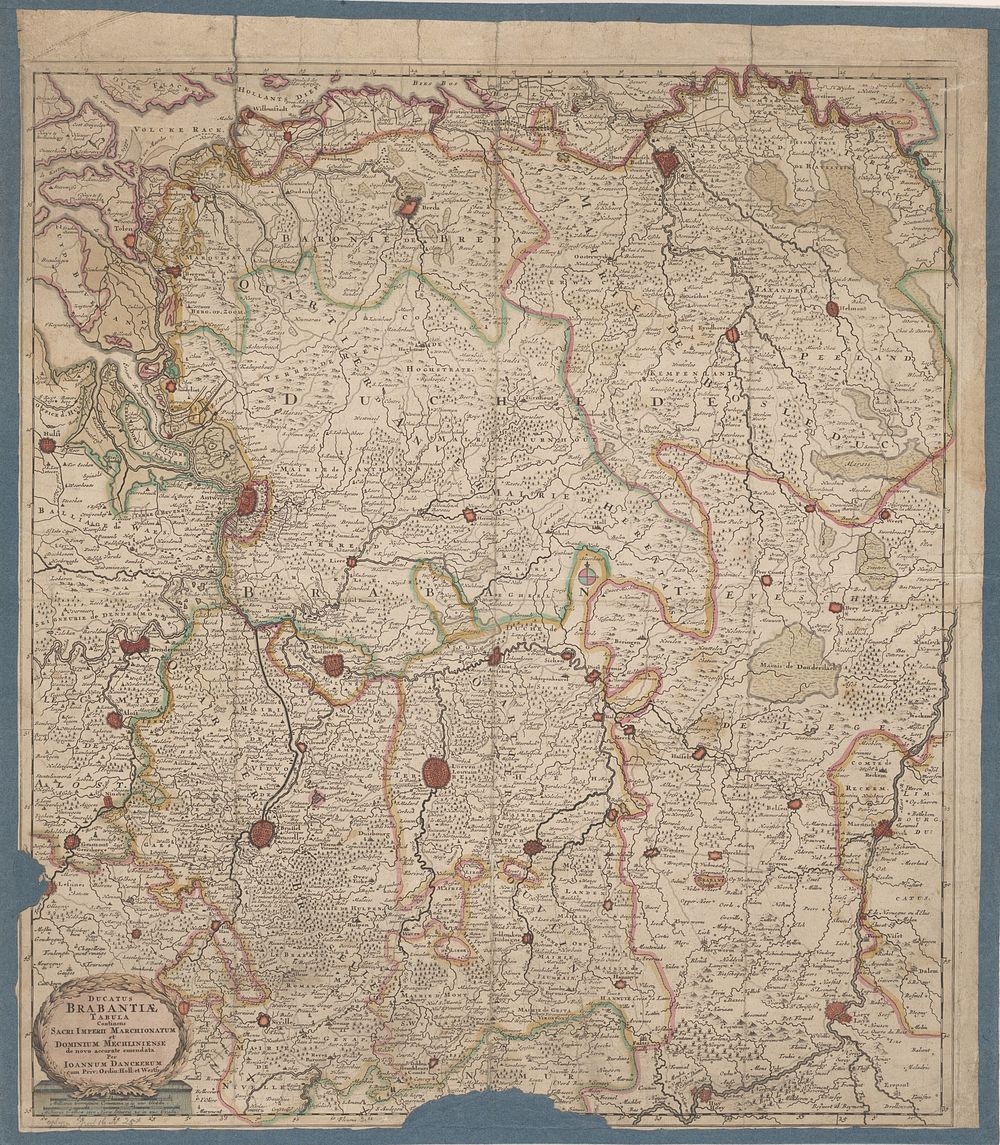 Kaart van het hertogdom Brabant (in or after 1684 - 1717) by anonymous, Justus Danckerts, Cornelis Danckerts II and Staten…