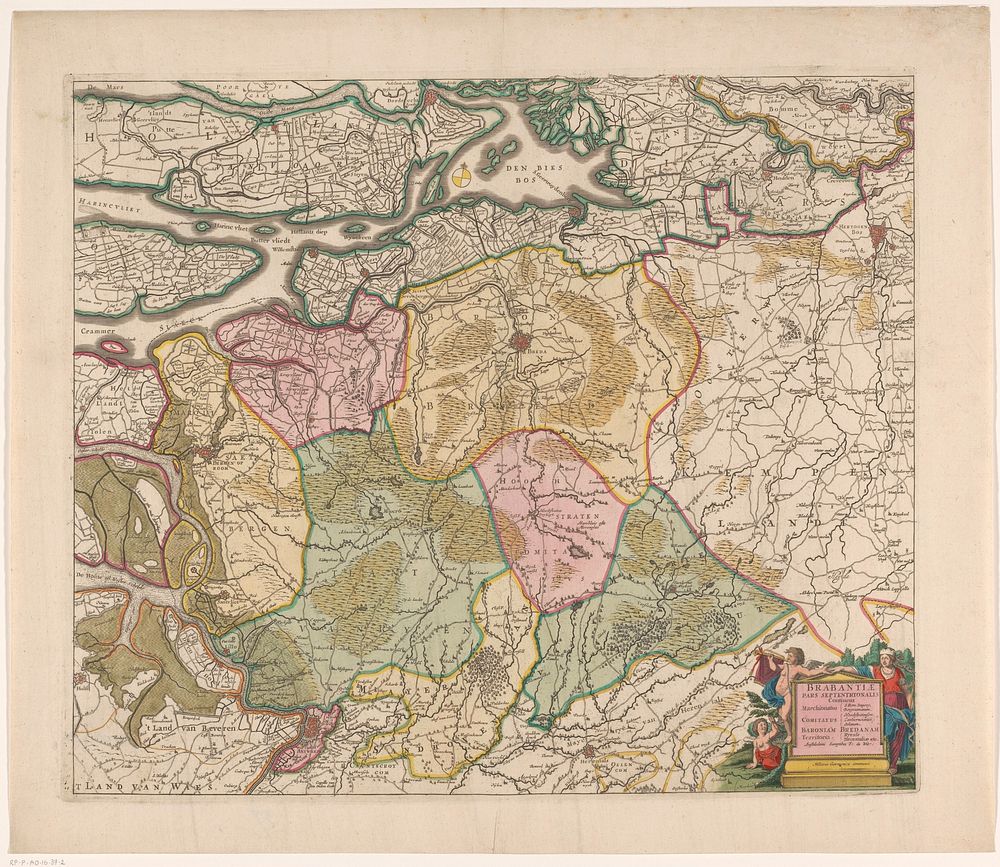 Kaart van het noordwestelijk deel van Brabant (1689 - 1696) by anonymous and Frederik de Wit