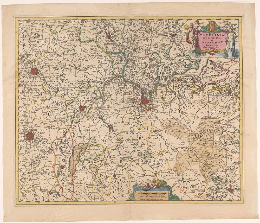 Kaart van een deel van Vlaanderen (1677 - 1720) by anonymous, Nicolaes Visscher I, Nicolaes Visscher II and weduwe Nicolaes…