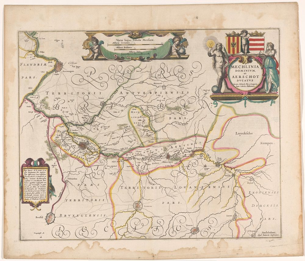 Kaart van een deel van Vlaanderen (1638) by anonymous, Michael van Langren, Johannes Janssonius and Henricus Hondius