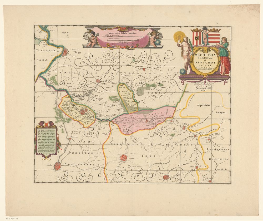 Kaart van een deel van Vlaanderen (1695 - 1720) by anonymous, Michael van Langren, Pieter Schenk I, Gerard Valck and Staten…