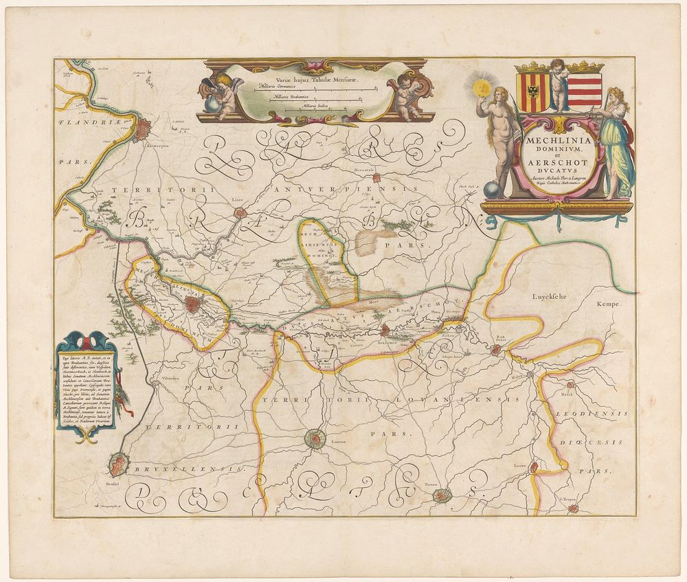 Kaart van een deel van Vlaanderen (1647 - 1664) by anonymous, Michael van Langren and Johannes Willemszoon Blaeu