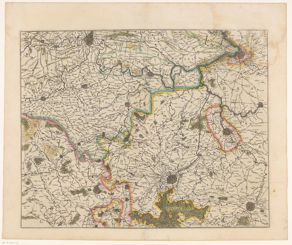 Kaart van Rijks-Vlaanderen (1633) by anonymous and Henricus Hondius