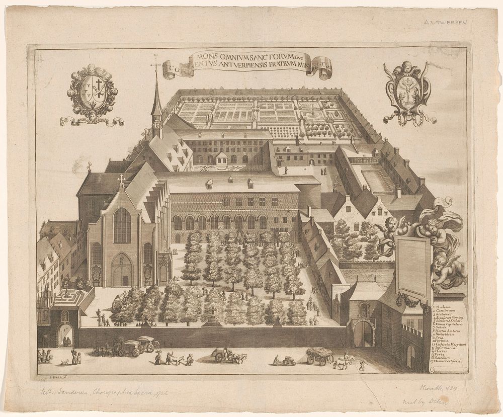 Gezicht op het Minderbroerdersklooster te Antwerpen (1727 - 1734) by Reynier Blokhuysen, Christiaan van Lom and Gerard Block