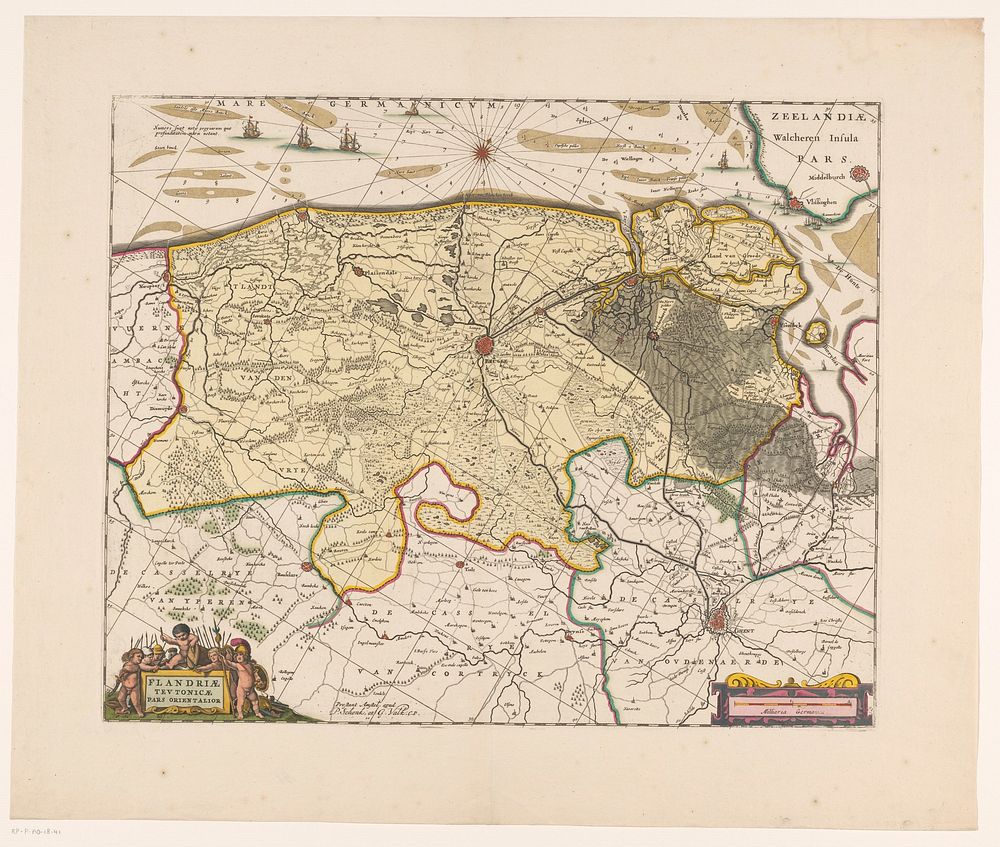 Kaart van het Brugse Vrije (1695 - 1711) by anonymous, Pieter Schenk I, Gerard Valck and Staten van Holland en West Friesland