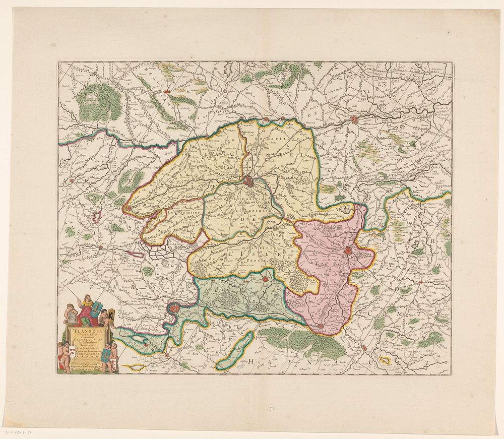 Kaart van Frans-Vlaanderen (1695 - 1711) by anonymous, Pieter Schenk I, Gerard Valck and Staten van Holland en West Friesland