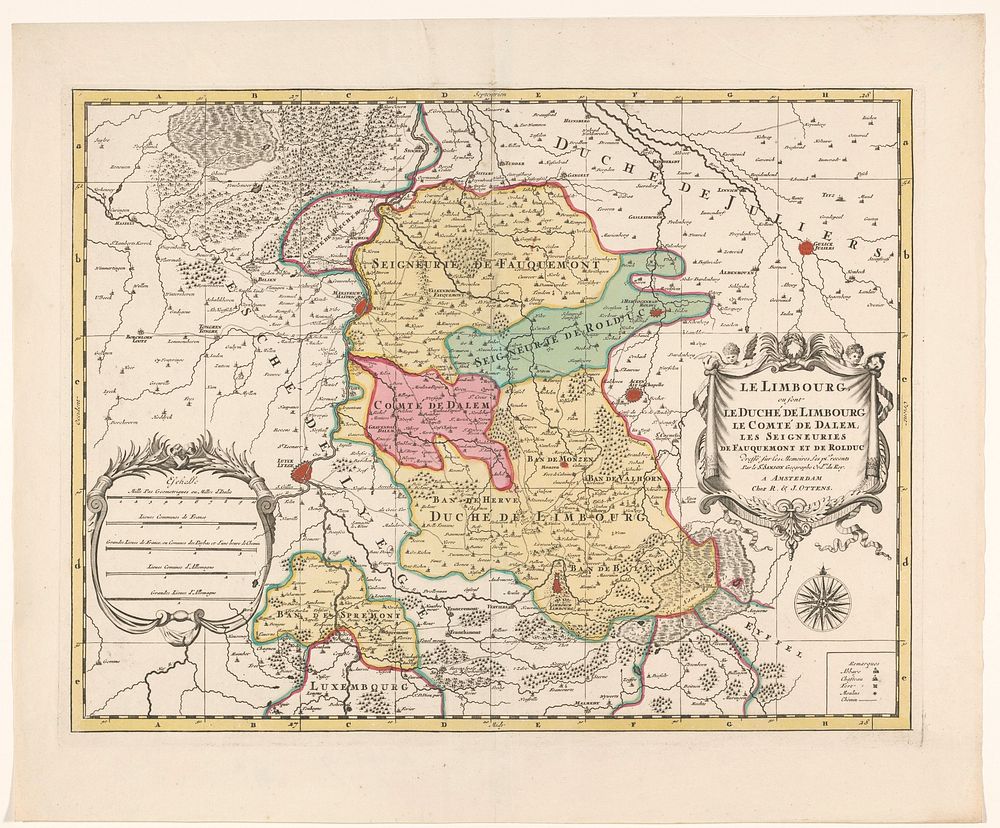 Kaart van Limburg (1726 - 1750) by anonymous, Guillaume Sanson, Adrien Sanson and Reinier Ottens I  and Josua