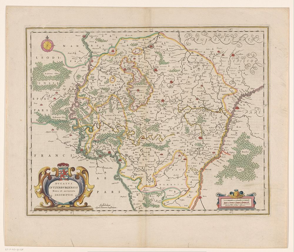 Kaart van het hertogdom Luxemburg (1666 - c. 1680) by anonymous, Johannes Janssonius and Johannes Janssonius van Waesberge I