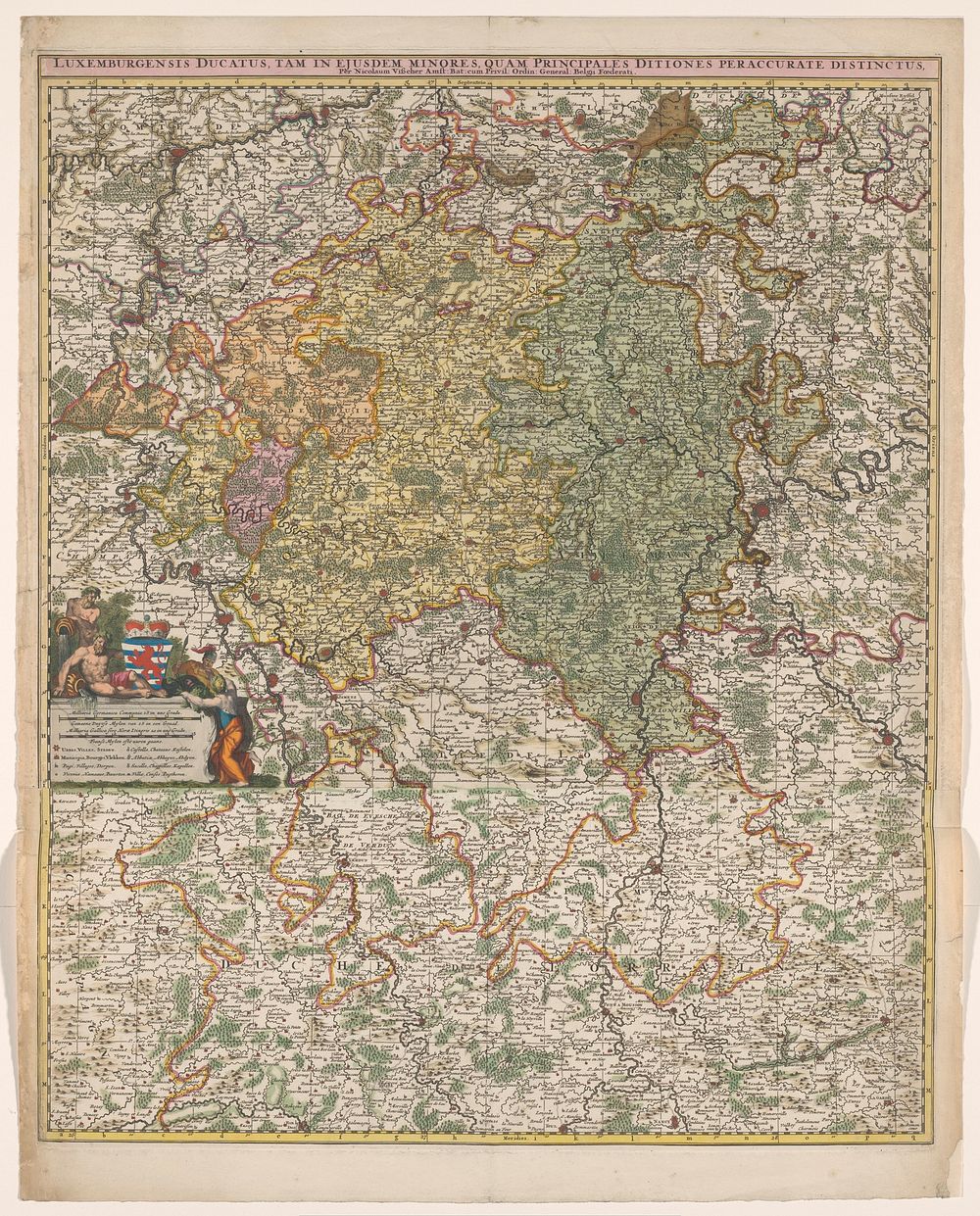 Kaart van het hertogdom Luxemburg (1677 - 1720) by anonymous, Nicolaes Visscher I, Nicolaes Visscher II, weduwe Nicolaes…