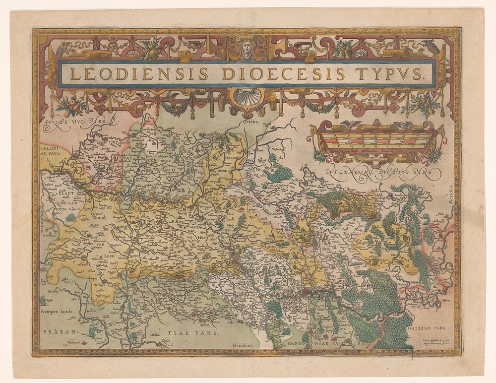 Kaart van het prinsbisdom Luik (1592) by anonymous and Officina Plantiniana