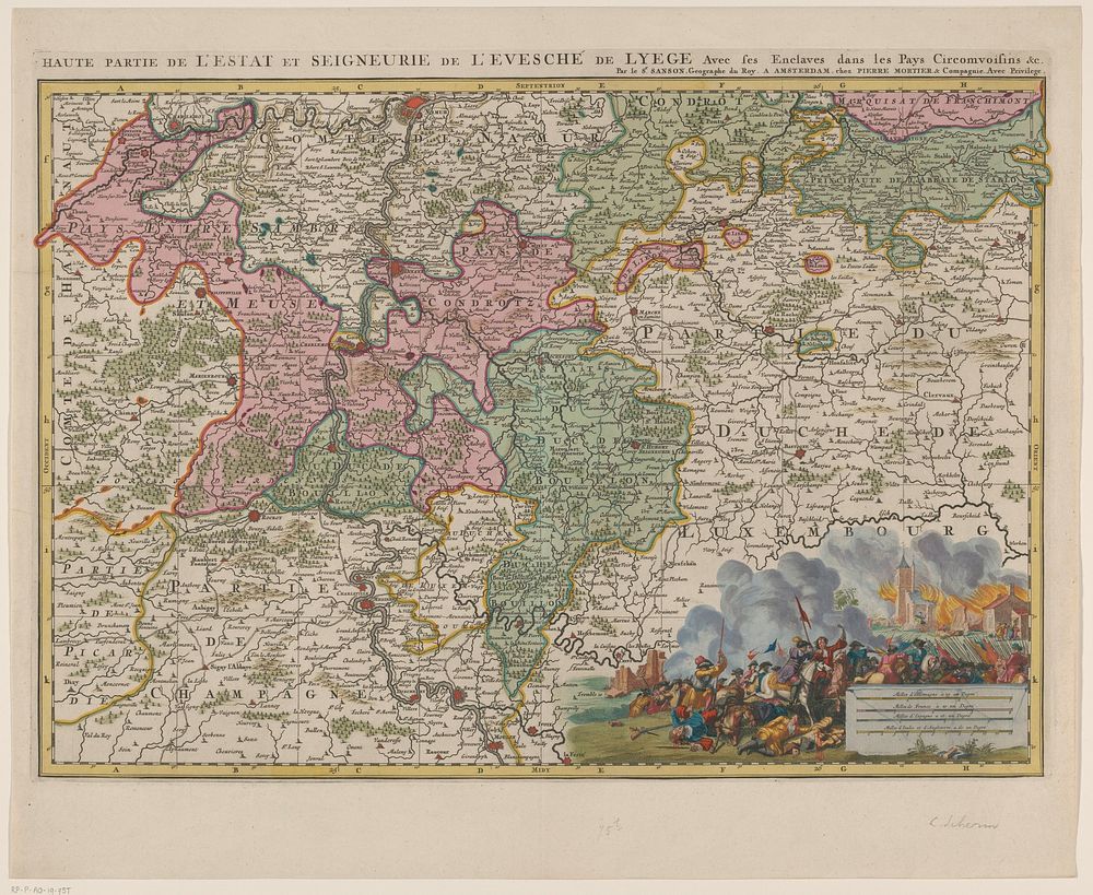 Kaart van het prinsbisdom Luik (1696 - 1719) by Laurens Scherm, Laurens Scherm, Guillaume Sanson, Adrien Sanson, Pieter…