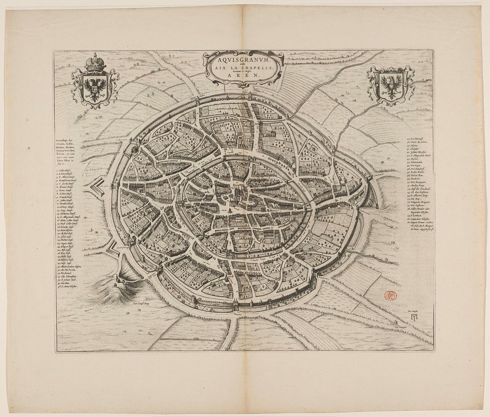 Plattegrond van Aken (1652) by anonymous and Johannes Willemszoon Blaeu