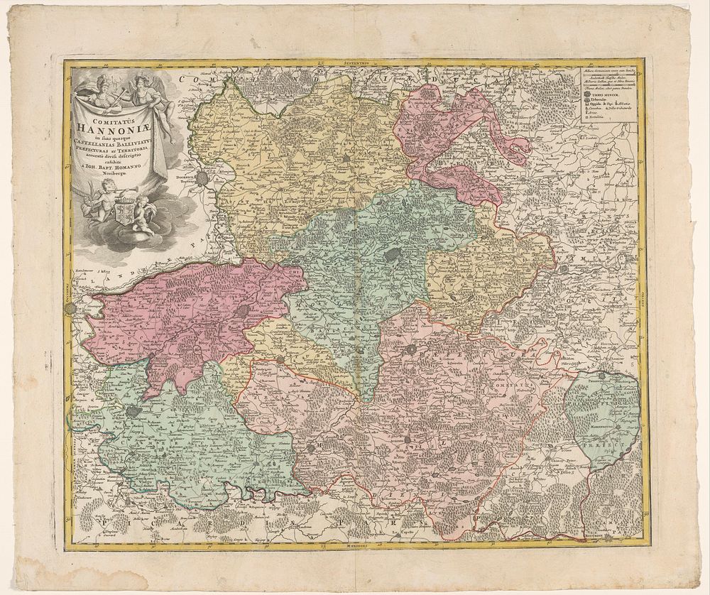 Kaart van het graafschap Henegouwen (1674 - 1724) by anonymous and Johann Baptista Homann