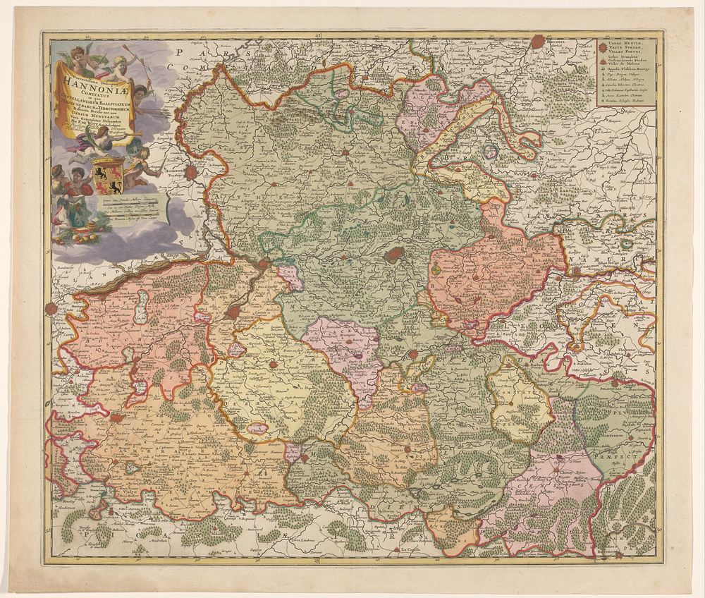 Kaart van het graafschap Henegouwen (1691 - 1710) by anonymous, Frederik de Wit, Frederik de Wit and Staten van Holland en…