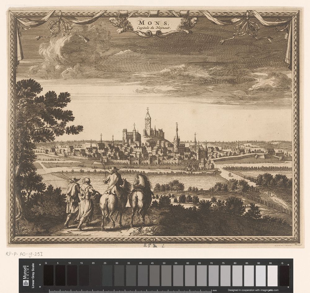 Gezicht op Bergen (Mons) (in or after c. 1715 - 1728) by anonymous, Pieter van der Aa I and Covens and Mortier