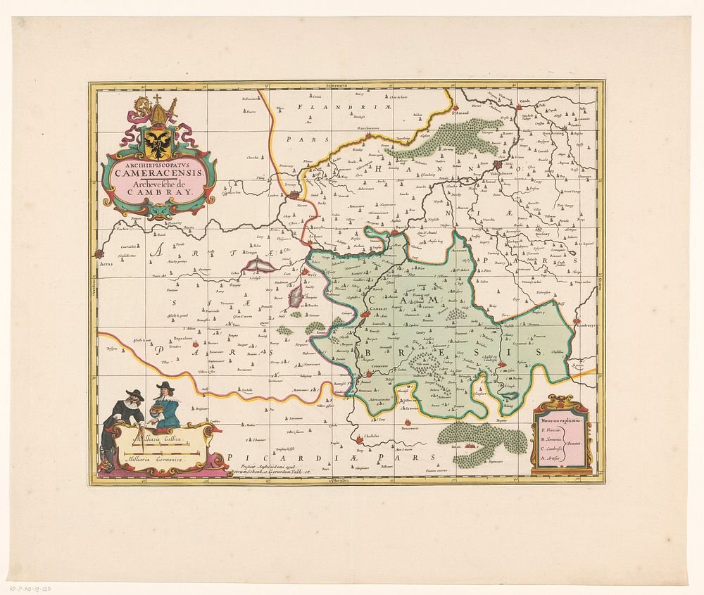 Kaart van het aartsbisdom Kamerijk (1695 - 1711) by anonymous, Pieter Schenk I, Gerard Valck and Staten van Holland en West…