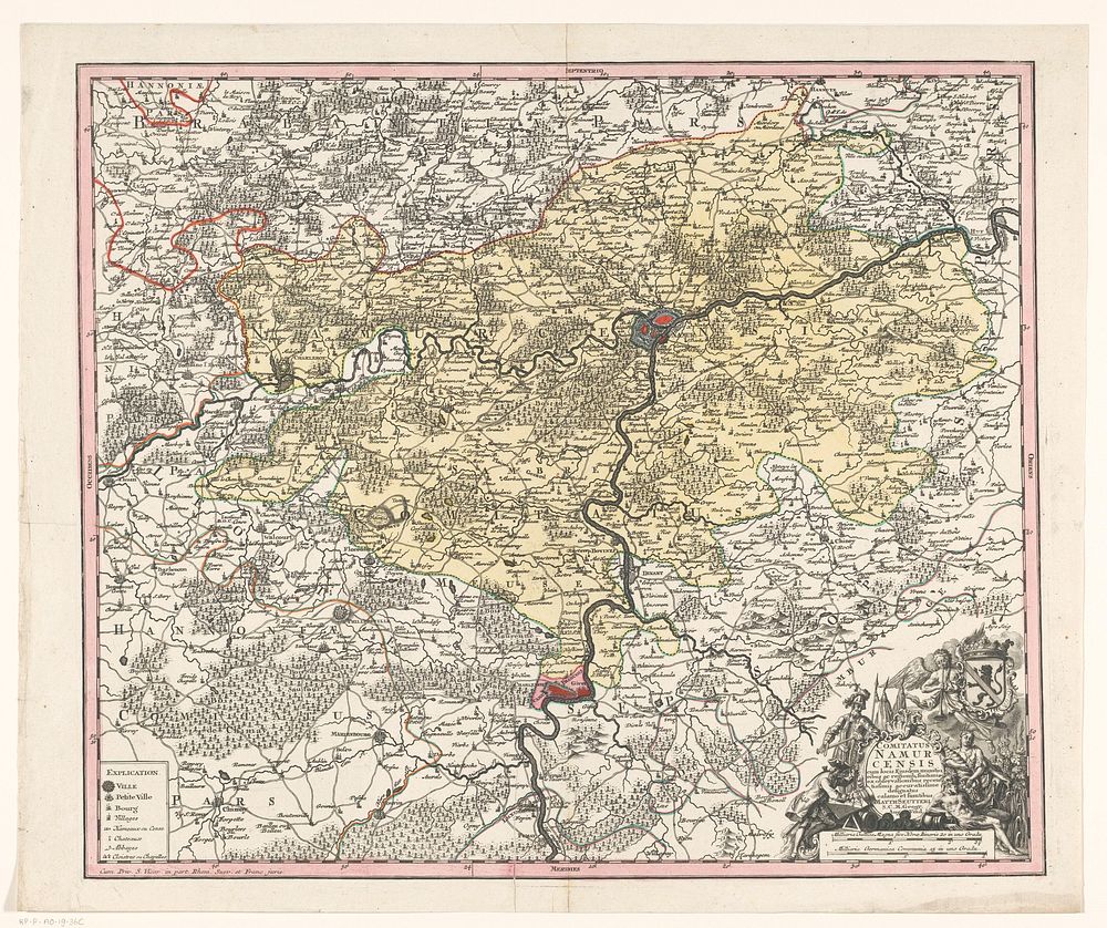Kaart van het graafschap Namen (1707 - 1757) by anonymous, Matthaeus Seutter III and Matthaeus Seutter III