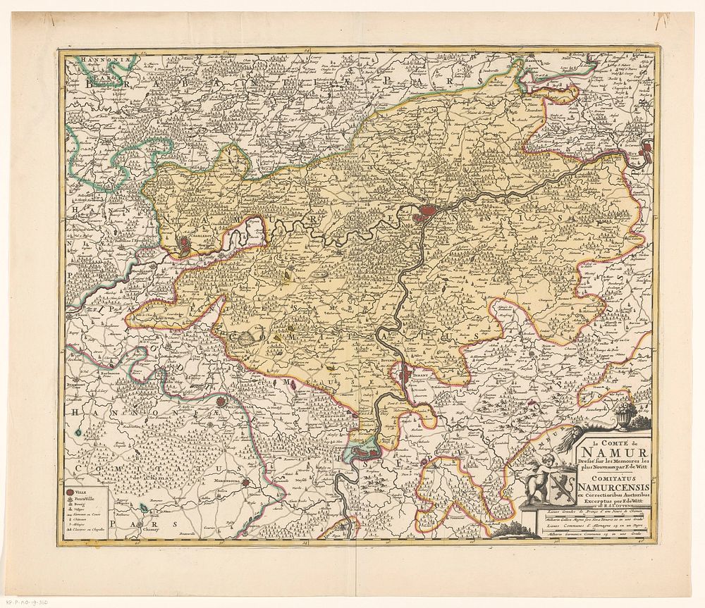 Kaart van het graafschap Namen (1726 - 1750) by anonymous, Frederik de Wit and Reinier Ottens I  and Josua