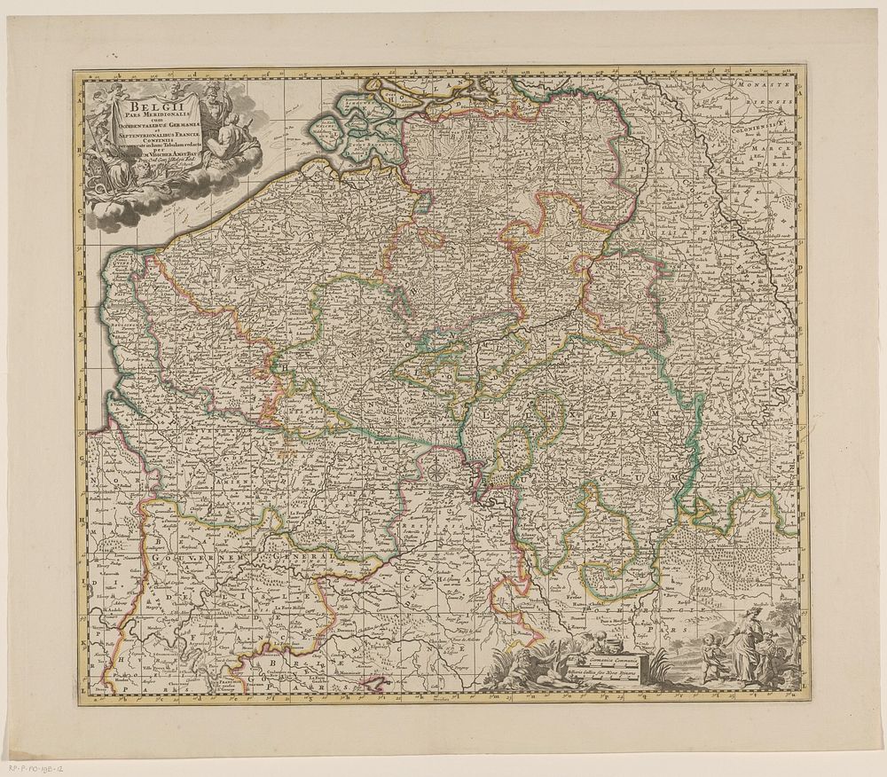 Kaart van de Zuidelijke Nederlanden (1720 - 1775) by anonymous, Nicolaes Visscher I, Nicolaes Visscher II, Pieter Schenk II…