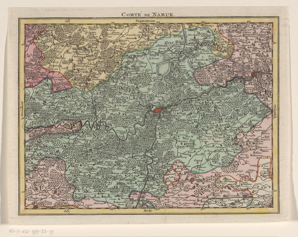 Deel van een kaart van de Oostenrijkse Nederlanden (1737 - 1757) by Tobias Conrad Lotter, Albrecht Carl Seutter, Matthaeus…