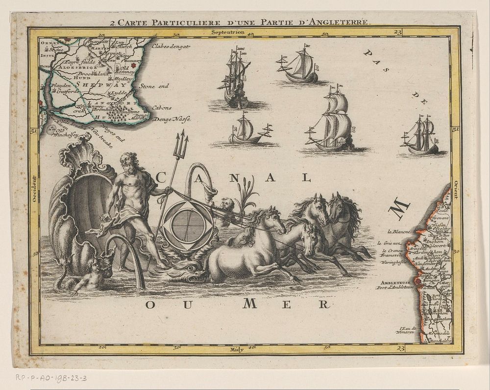 Deel van een kaart van de Oostenrijkse Nederlanden (1737 - 1757) by Tobias Conrad Lotter, Albrecht Carl Seutter, Matthaeus…