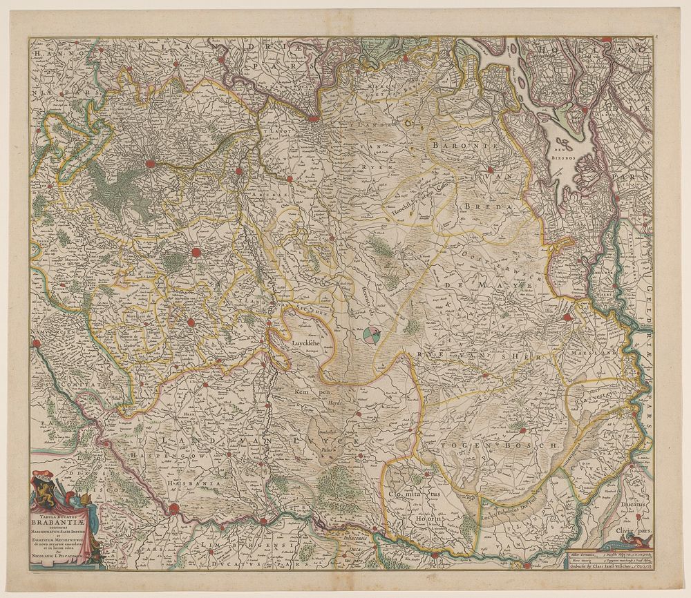 Kaart van het hertogdom Brabant (1634 - 1679) by Nicolaes Visscher I and Claes Jansz Visscher II