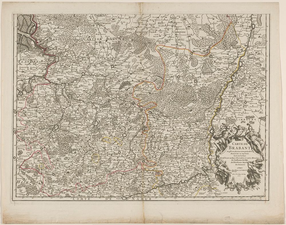 Kaart van Brabant (1745) by Henri Liébaux fils, Charles Louis Simonneau, Guillaume Delisle, Guillaume Delisle, Philippe…