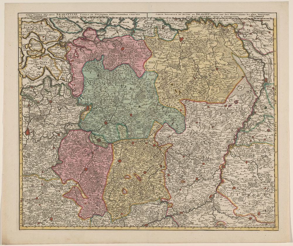 Kaart van het hertogdom Brabant (1726 - 1750) by anonymous and Reinier Ottens I  and Josua