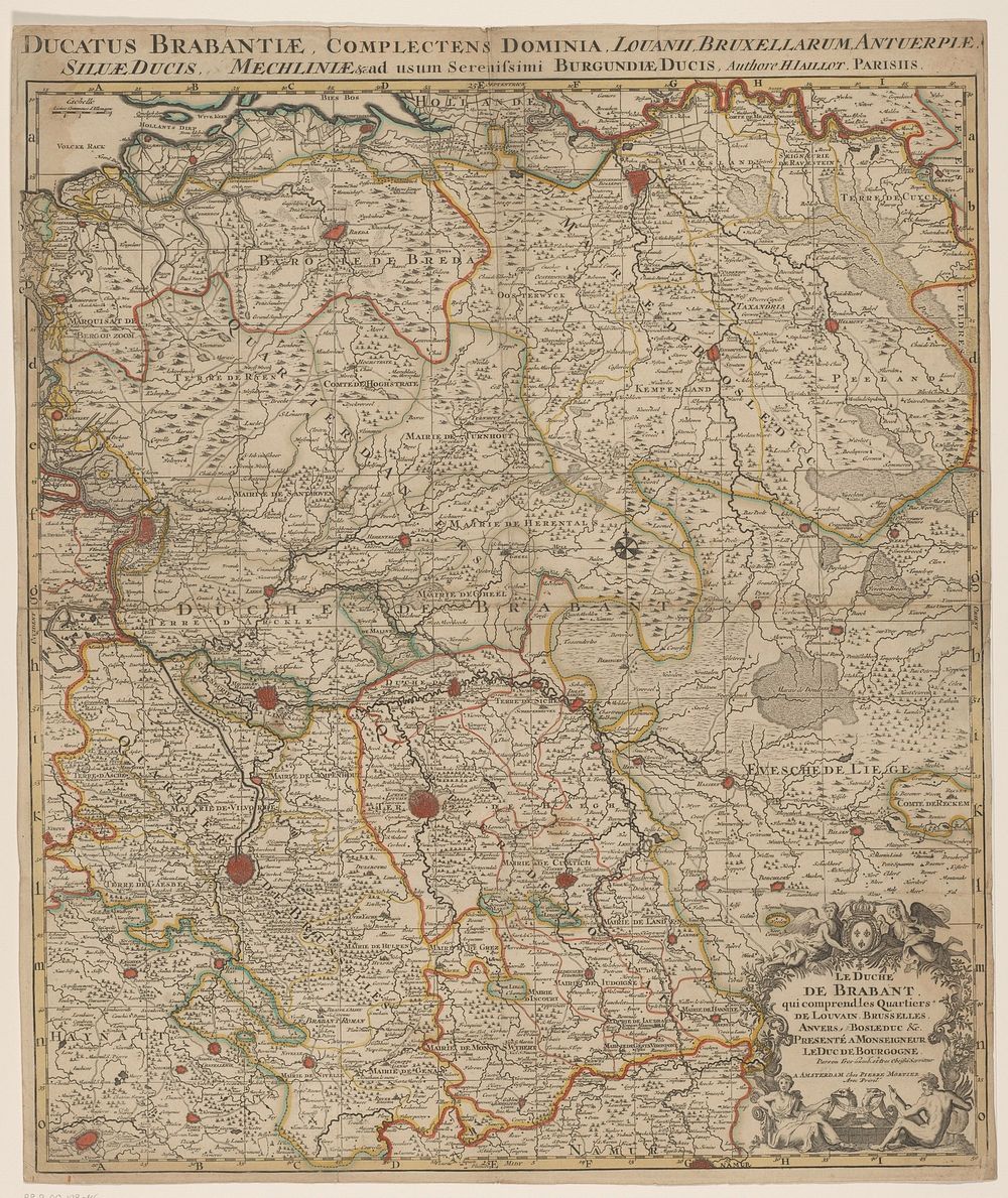Kaart van het hertogdom Brabant (1690 - 1711) by anonymous, Alexis Hubert Jaillot, Pieter Mortier I, weduwe Pieter Mortier…