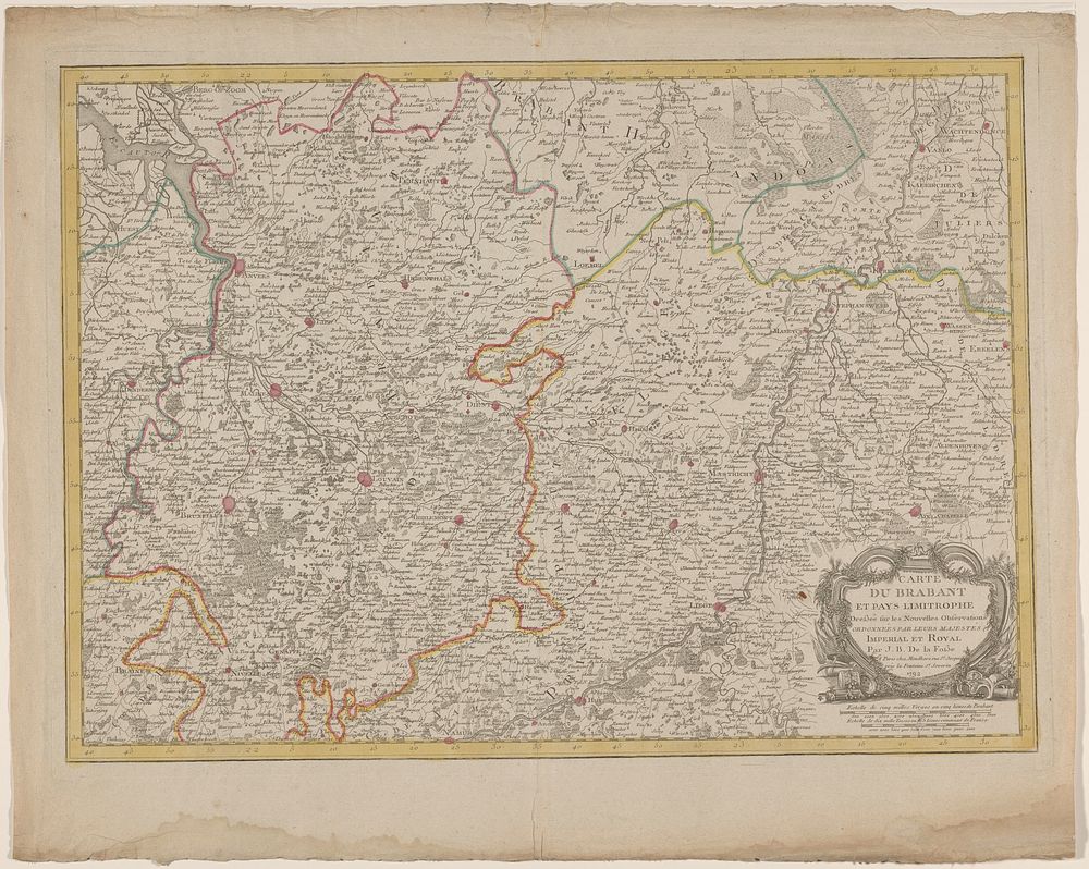 Kaart van Brabant (1792) by Jean Baptiste Delafosse and Louis Joseph Mondhare