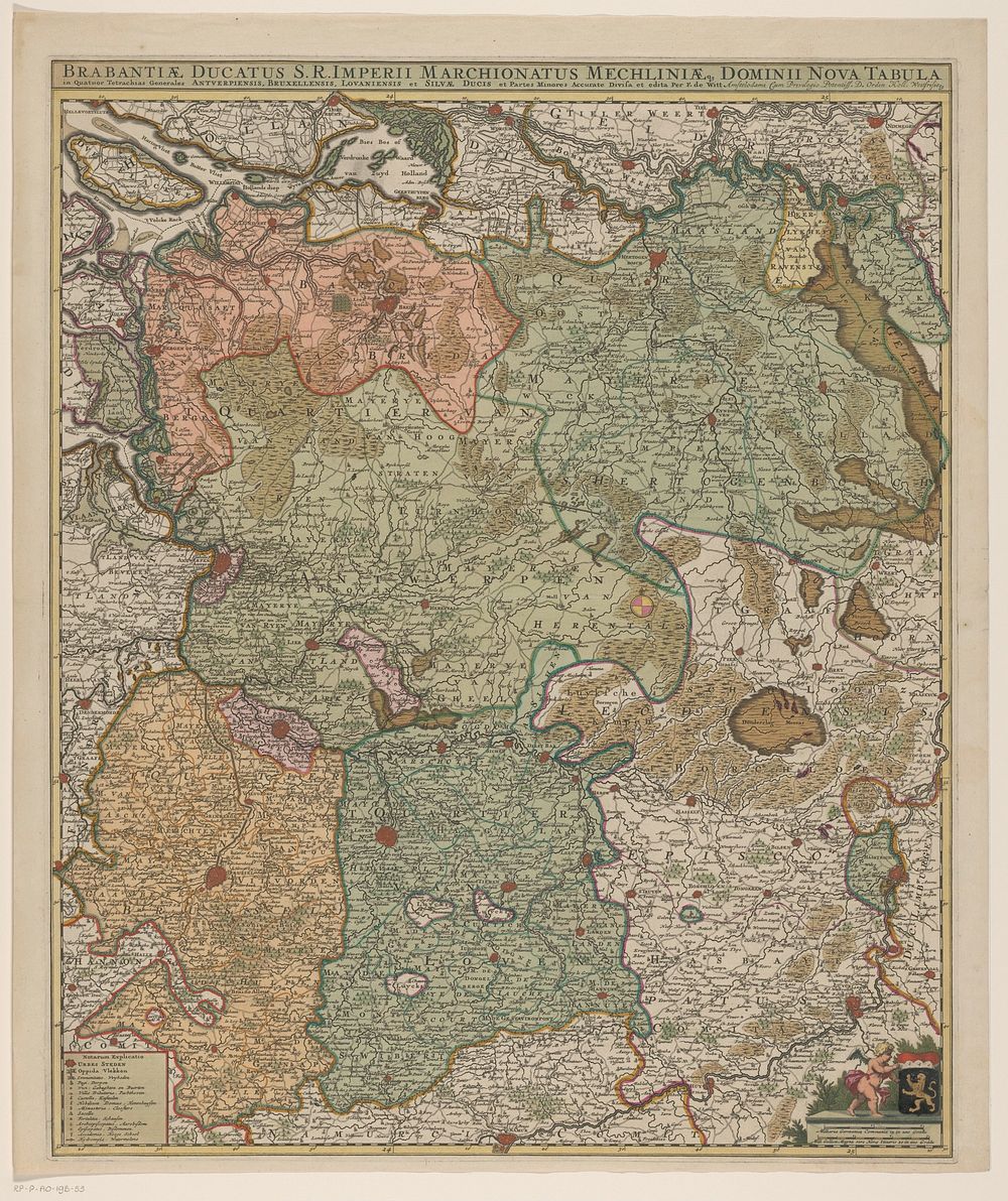 Kaart van het hertogdom Brabant (1697 - 1709) by anonymous, Frederik de Wit and Staten van Holland en West Friesland