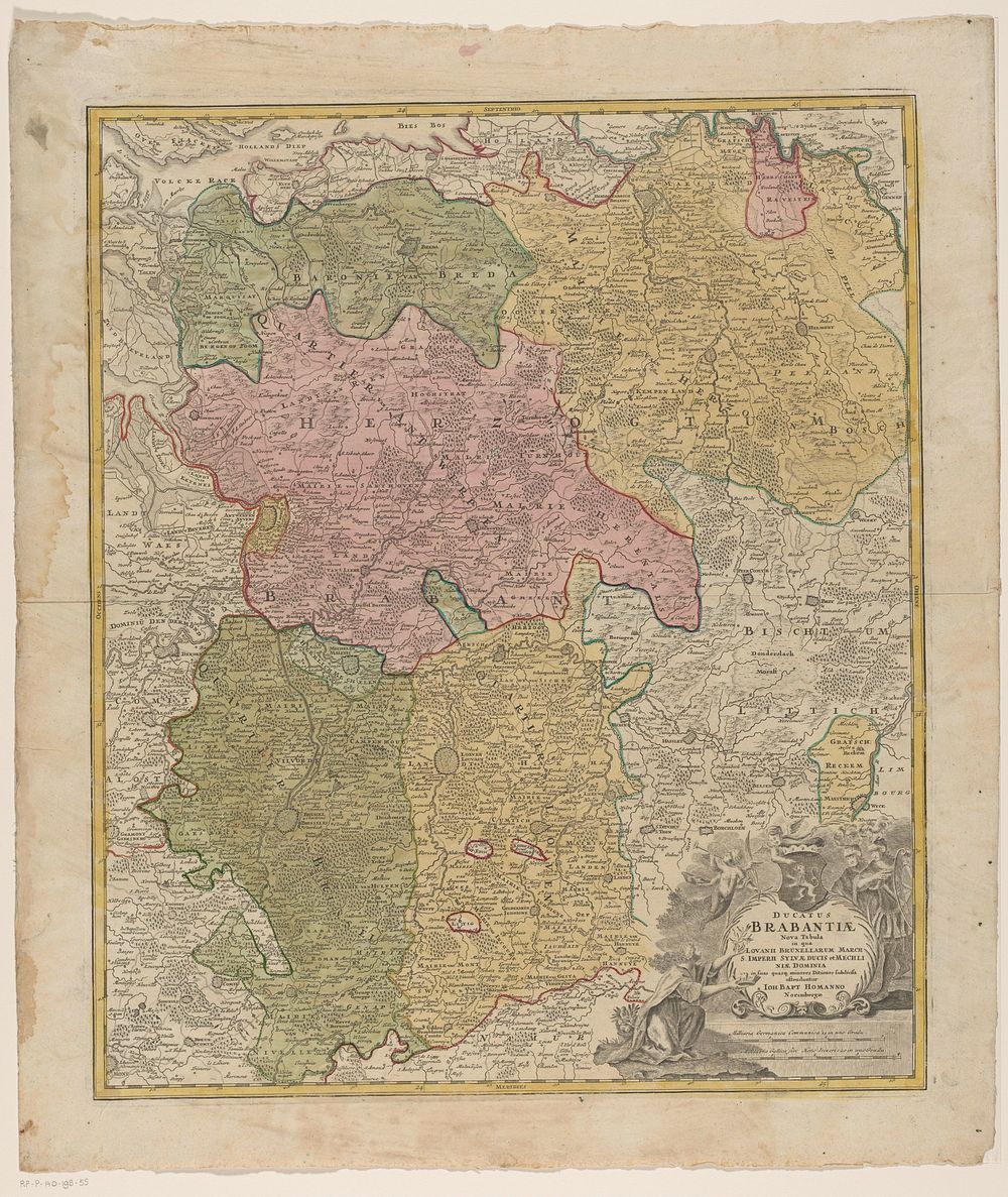 Kaart van het hertogdom Brabant (1674 - 1724) by anonymous and Johann Baptista Homann