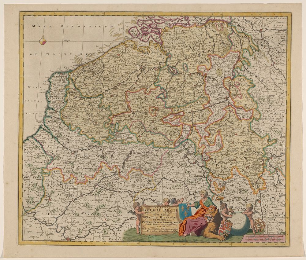 Kaart van de Zuidelijke Nederlanden (1684 - 1701) by anonymous, Justus Danckerts and Staten van Holland en West Friesland