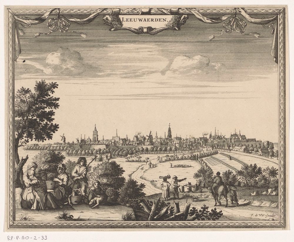 Gezicht op Leeuwarden (1648 - 1706) by anonymous, Pieter Hendricksz Schut and Frederik de Wit