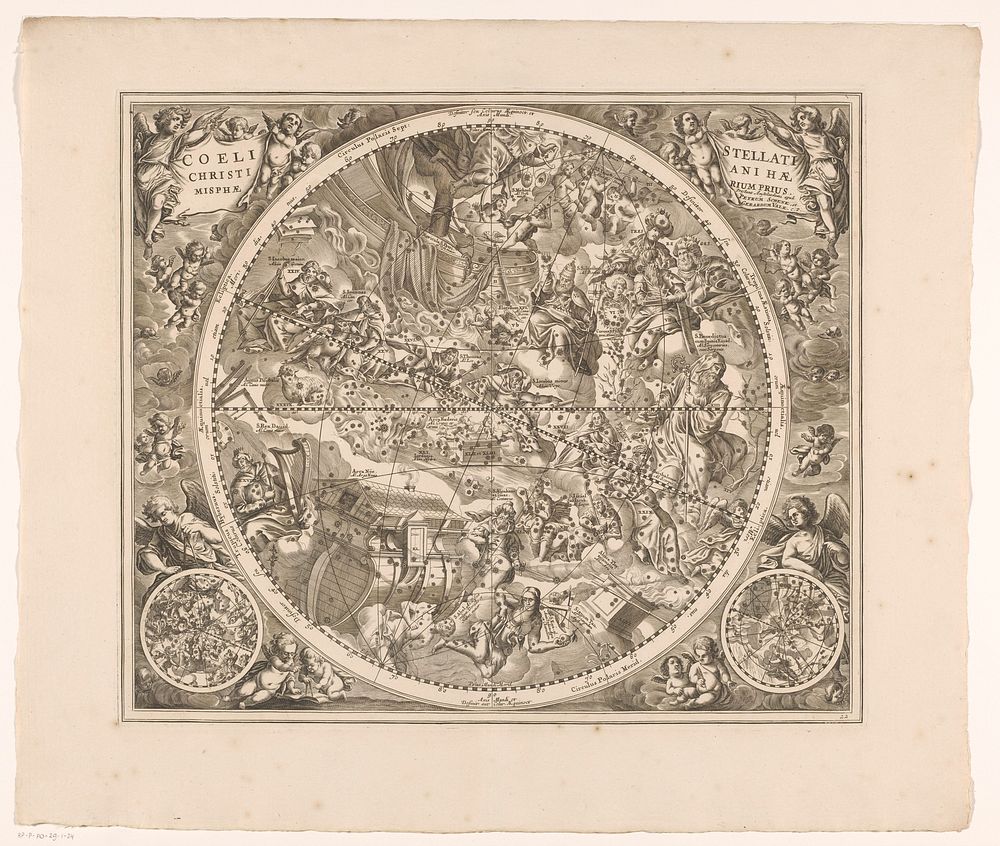 Hemelkaart met Christelijke sterrenbeelden (1708) by anonymous, Pieter Schenk I, Gerard Valck and Staten van Holland en West…
