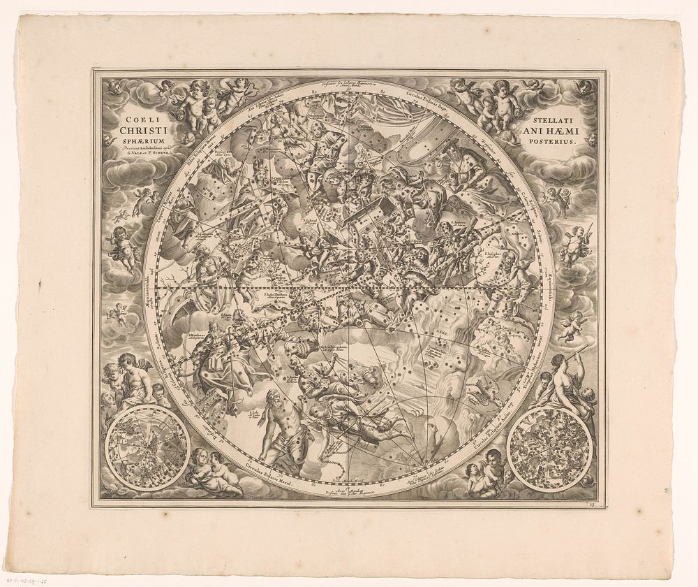 Hemelkaart met Christelijke sterrenbeelden (1708) by anonymous, Pieter Schenk I and Gerard Valck