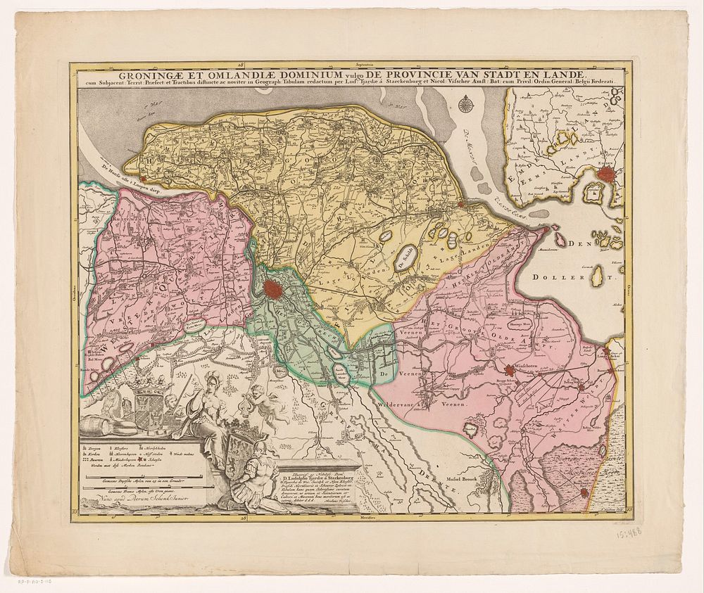 Kaart van de provincie Groningen (after 1719) by Andries Hogeboom, Ludolph Tjarda van Starkenburg, Pieter Schenk II…